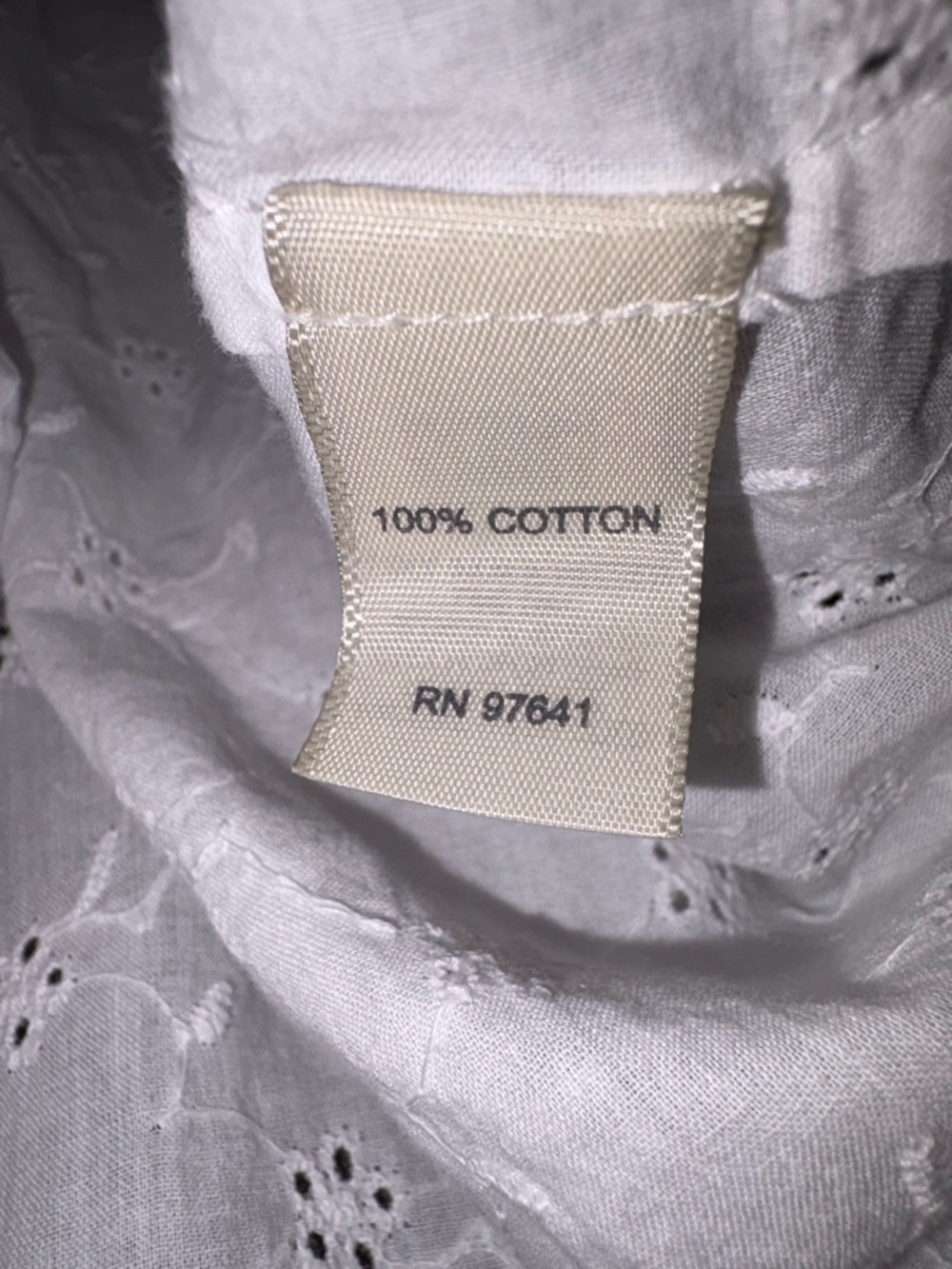 J. Jill White Eyelet Tunic Top Small Cotton Boho Embroidered Beaded Cottagecore - Picture 10 of 13